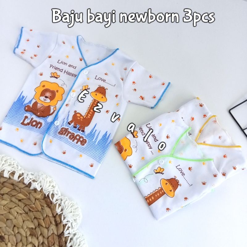 Baju bayi newborn 3 pcs gambar hewan lucu