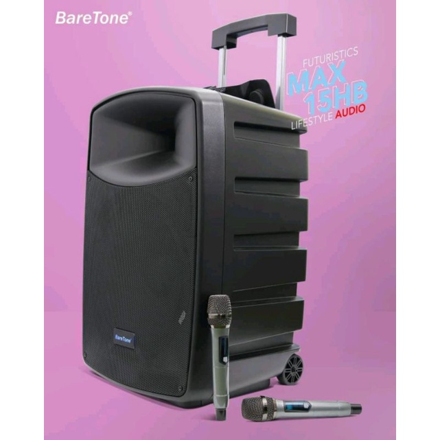 BARETONE SPEAKER 15 INCH PORTABLE MAX15HB 600 WATT ORIGINAL Speaker Bleutooth 15 inch Meeting wirele