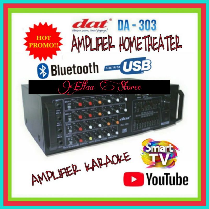 Amplifier DAT DA 303 / Ampli Karaoke / Ampli Home Theater / Ampli Bluetooth Usb