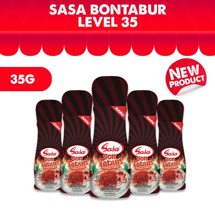 

Sambal-Aneka- Sasa Bontabur Level 35 Botol 35Gr - 5 Pcs -Aneka-Sambal.