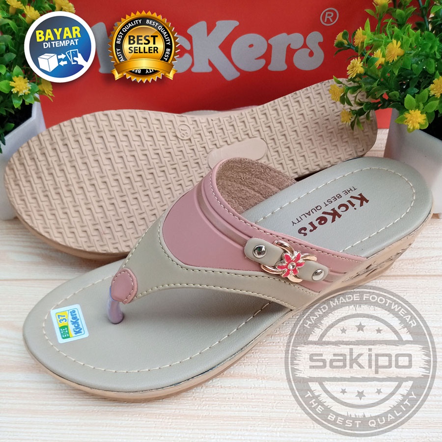 HUJAN PROMO 7.7 !! SANDAL WANITA DEWASA WEDGES JAPIT 2 WARNA TRENDI KEKINIAN NYAMAN DIPAKAI / SAKIPO