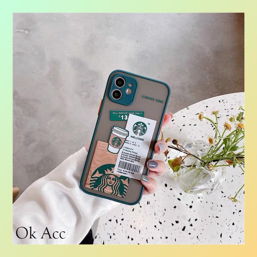 Softcase Hijau Starbucks for Oppo Realme 5/C3,6/Narzo,7/20 Pro,7i/C17,8,C11,C2,C20,C21,C15/C12/C25 Narzo 20/30A, Samsung A52s 4G/5G FM02