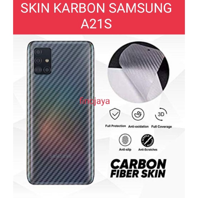 Skin Graskin Carbon Samsung A21s Anti jamur belakang transparan