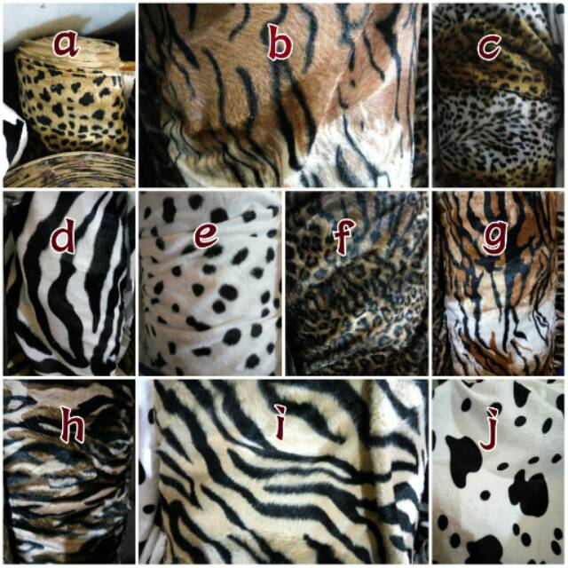 Kain bulu motif binatang / velboa motif animal