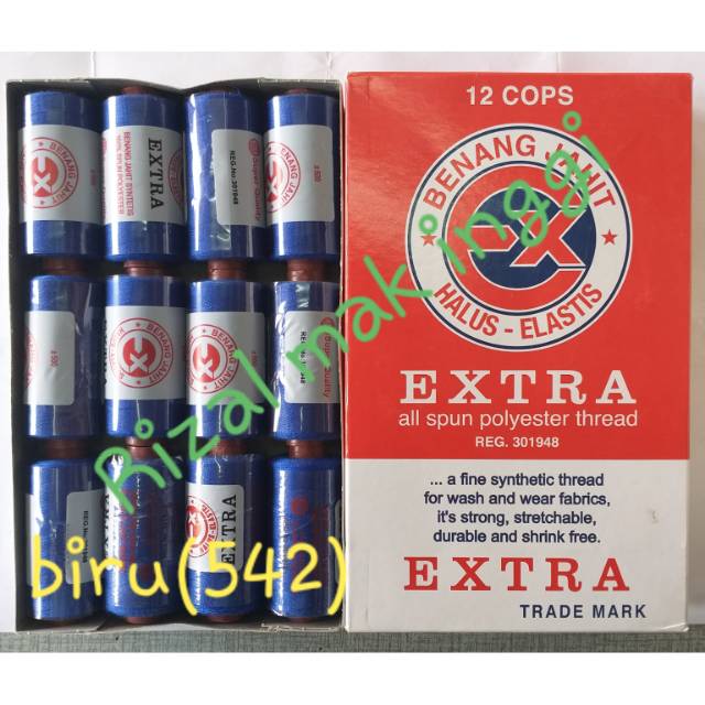 Benang jahit extra biru(542) 500 yards