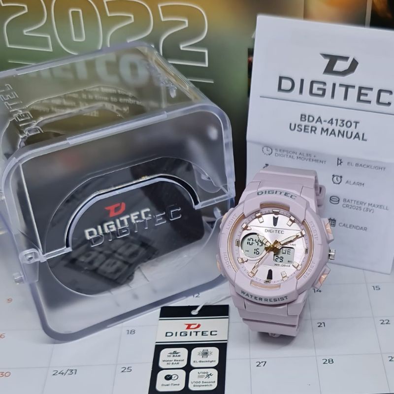 Jam Tangan Wanita Fashion Analog DIGITEC BDA 4130 Rubber Original