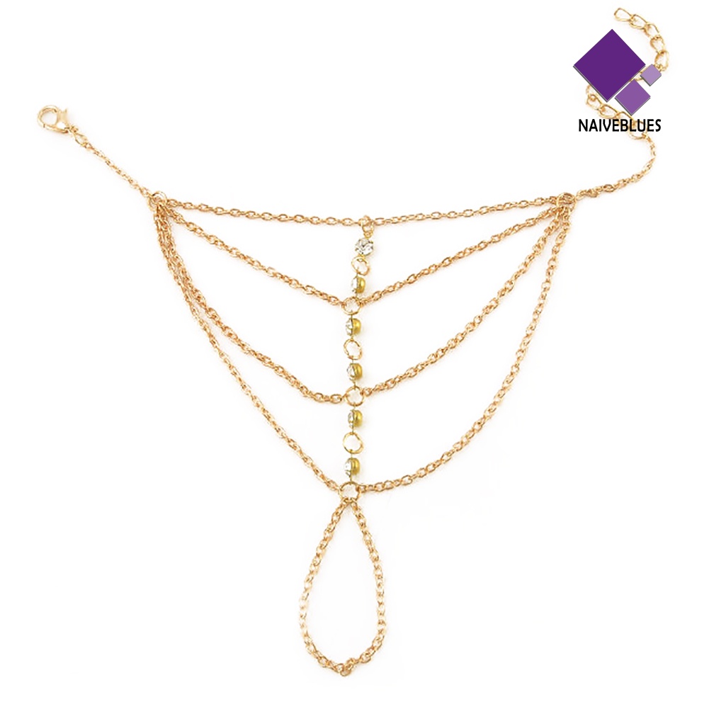 Naiveblue &gt; Gelang Tangan Sambung Cincin Aksen Rantai Untuk Perhiasan Wanita / Pantai / Dance
