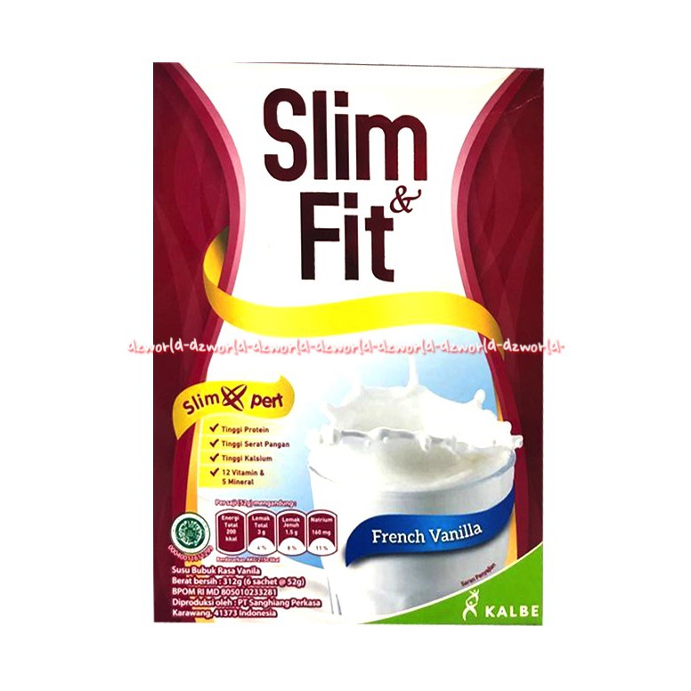 Slim fit Vanilla Kalbe Susu Diet Slime Fit Rasa Vanila French Vanilla 312gr Slim&amp;Fit