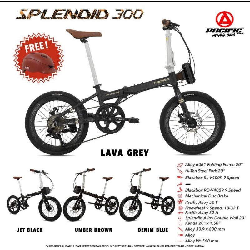 Sepeda Lipat 20" Pasific SPLENDID 300 (Free Helm + Tas)