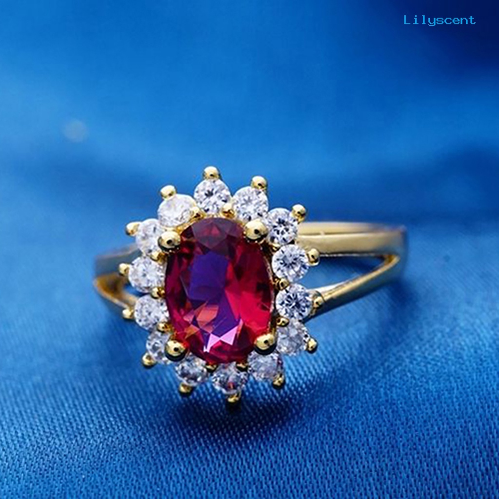 Ls Cincin Kawin Hias Berlian Imitasi Elegan Untuk Wanita / Prom / Hadiah