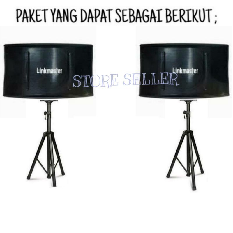 Paket Karaoke Sound System Linkmaster 10 Inch Amplifier Bluetooth Mic Wireless