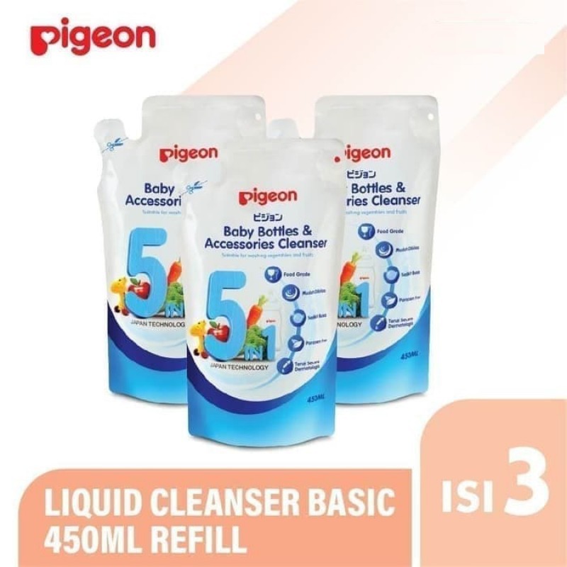 Pigeon Baby Bottles and Accesories Liquid Cleanser 5 in 1 450ml - PROMO Buy 2 Get 1 Free