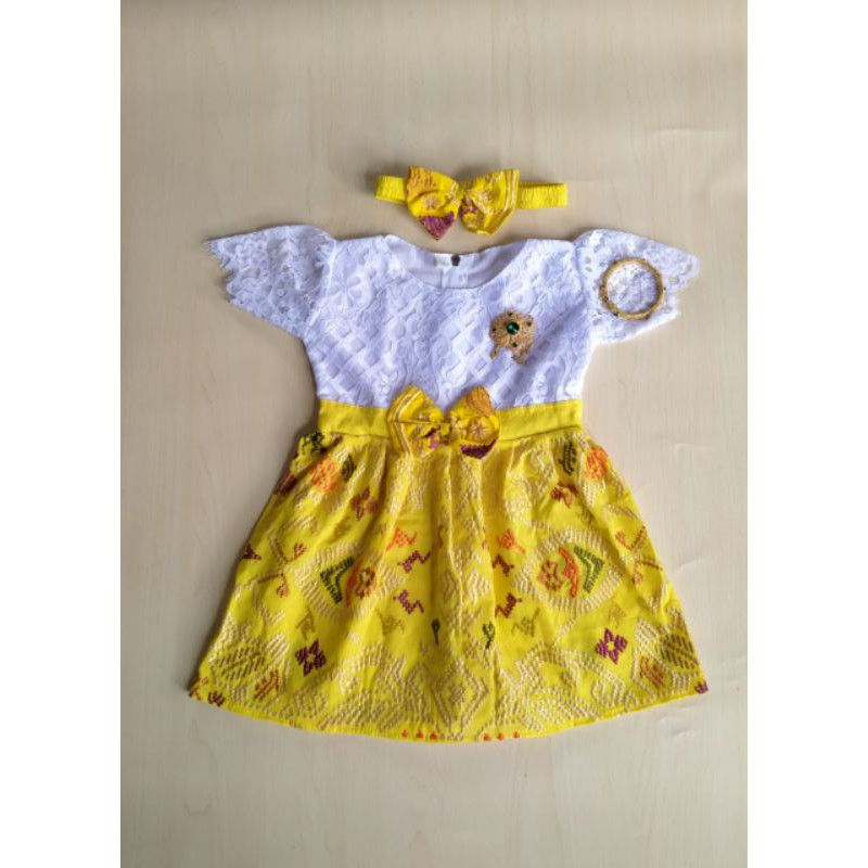 0-6 tahun free bandana DRESS BROKAT ANAK semi Prancis/italy