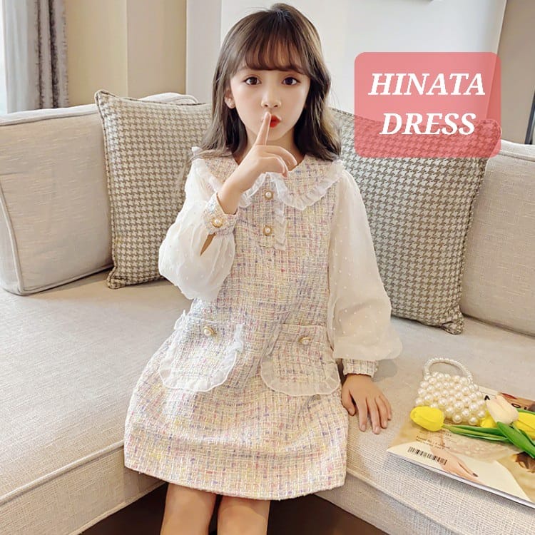 HINATA DRESS BAJU CASUAL SIMPLE ANAK CEWEK KOREA IMPOR FASHION PREMIUM BRANDED ANAK PEREMPUAN