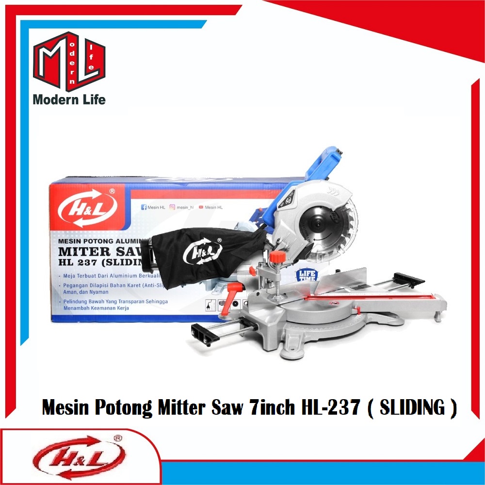 HL Mesin Potong Aluminium 7inch HL-237 / Miter Saw 7&quot; HL 237 Sliding