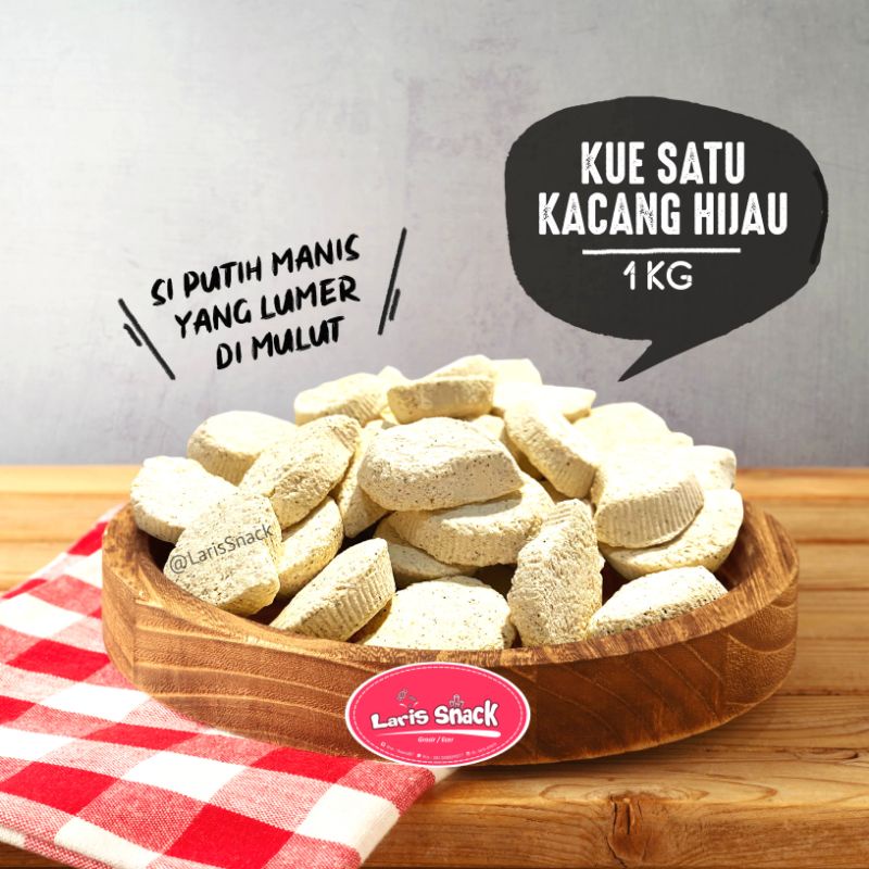 

Kue Satu Kacang Hijau Manis Renyah Snack Kiloan 1000gr