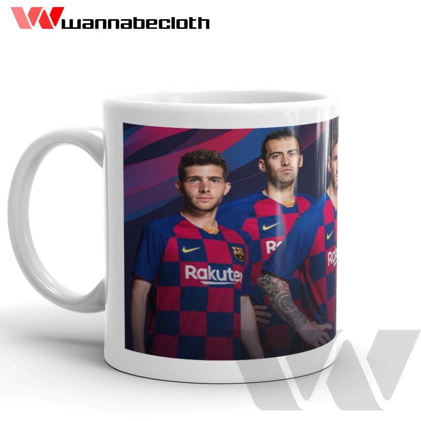 Gelas Barcelona Mug Barcelona Cetak Mug Custom Mug Bola Koleksi Souvenir Mug Bola Mug Barcelona v6