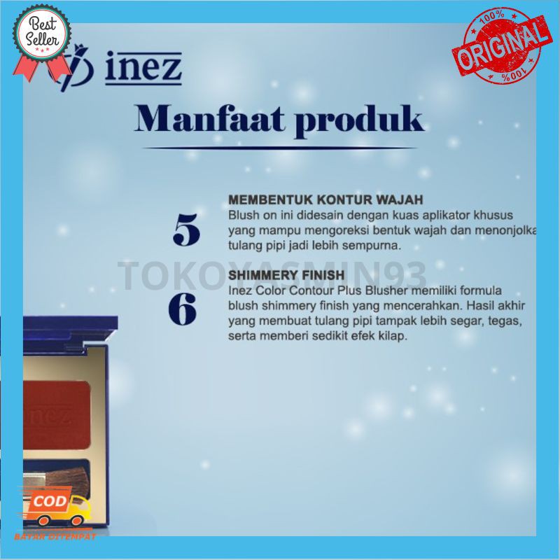 Inez Color Contour Plus Blusher (New Case) Murah