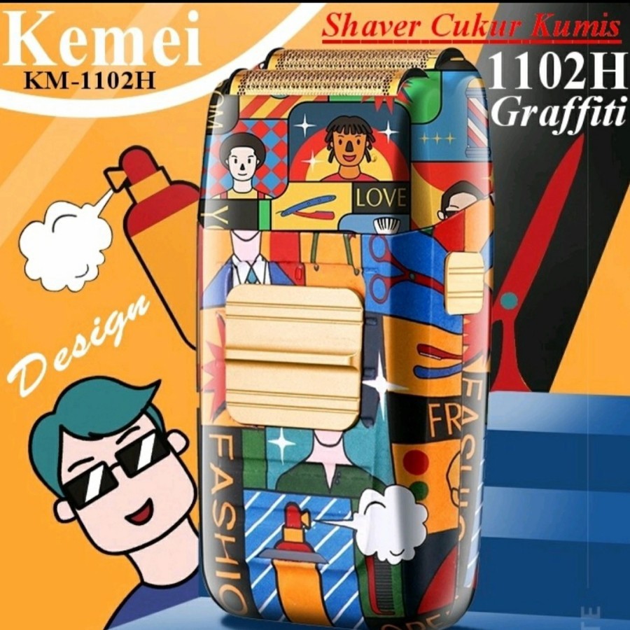 mesin cukur rambut jengot kumis km 1102H graffity shaver kemei km1102H