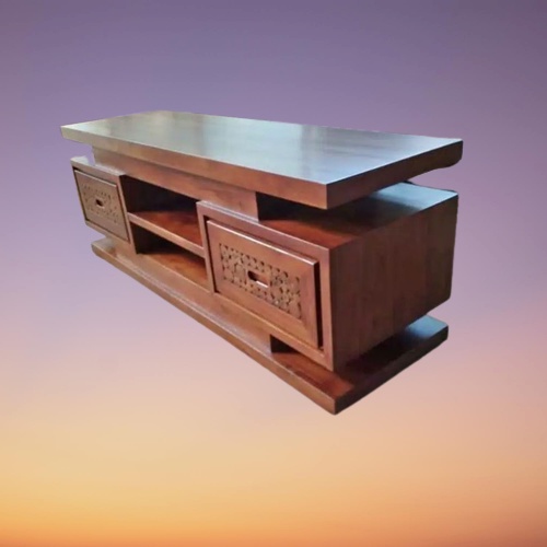 Bufet Meja TV Minimalis Model Kaca Mata Kayu Jati | BAROKAH MEBEL JEPARA