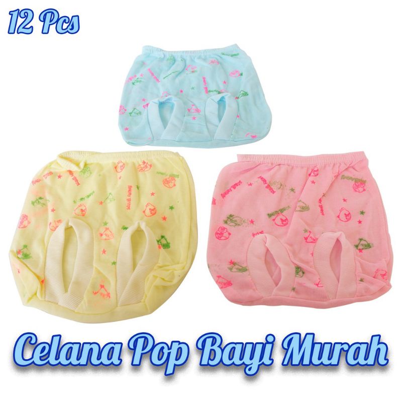 12 pcs Celana Pop Termurah Bayi  BARU LAHIR dasar Warna KECIL