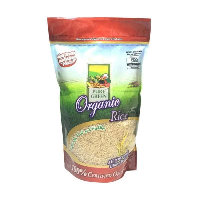 

978Eq0010W Pure Green Beras Organik Cokelat 1 Kg W5Q40112