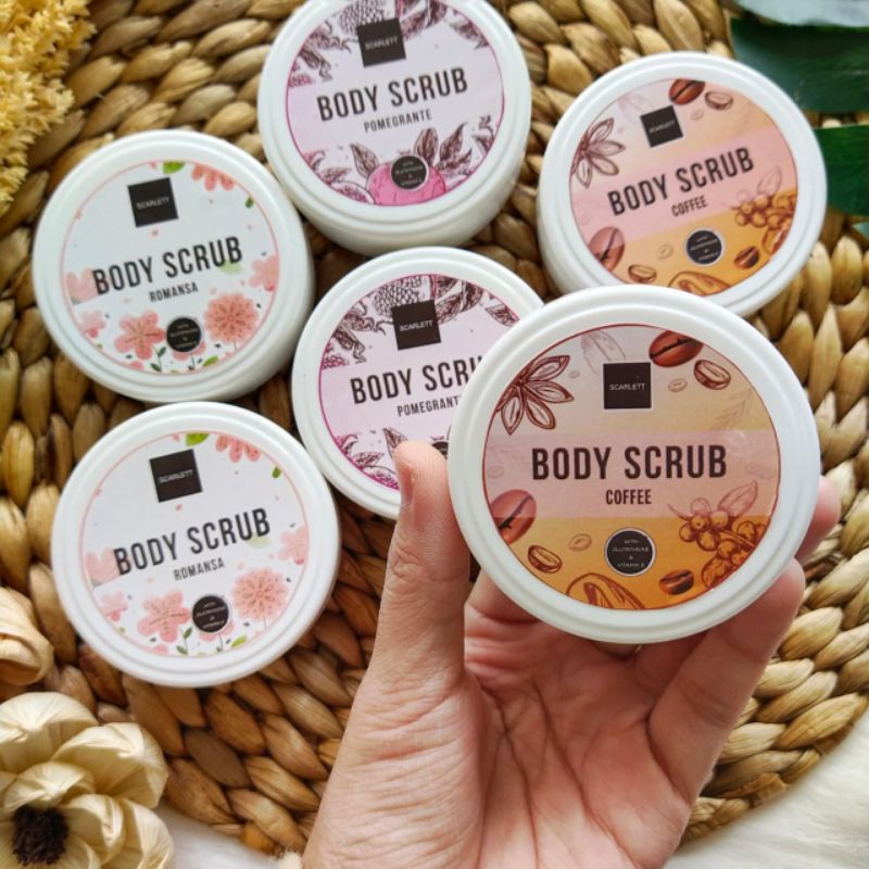 Scarlett whitening body scrub 50gr share in jar 100% original