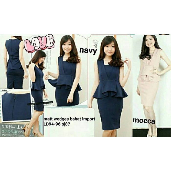 Fashion Terbaru Dress Wanita Murah Dress Peplum Violine