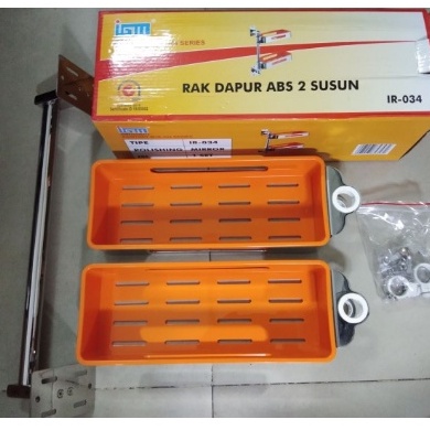 RAK DAPUR STAINLES SUS304 IGM 2 SUSUN IR-034/Rak Keranjang Sabun Kamar Mandi Dapur Dinding Stainless SERBAGUNA