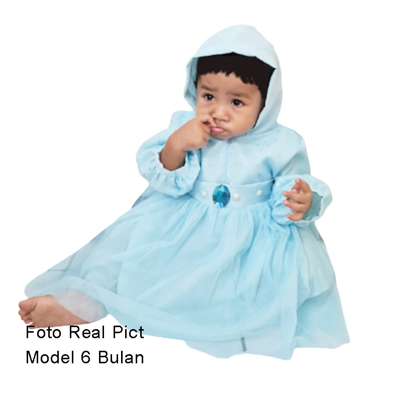 Gamis Baju Muslim Elsa Frozen Perempuan Hijab Bayi 0-18 bulan Princess KA107