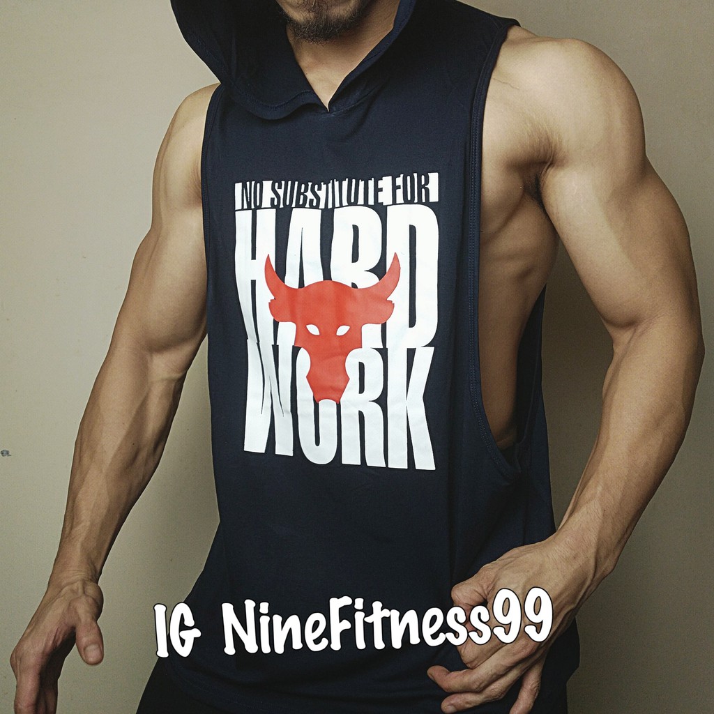 Baju Hoodie Singlet UA BULL dongker BSS3