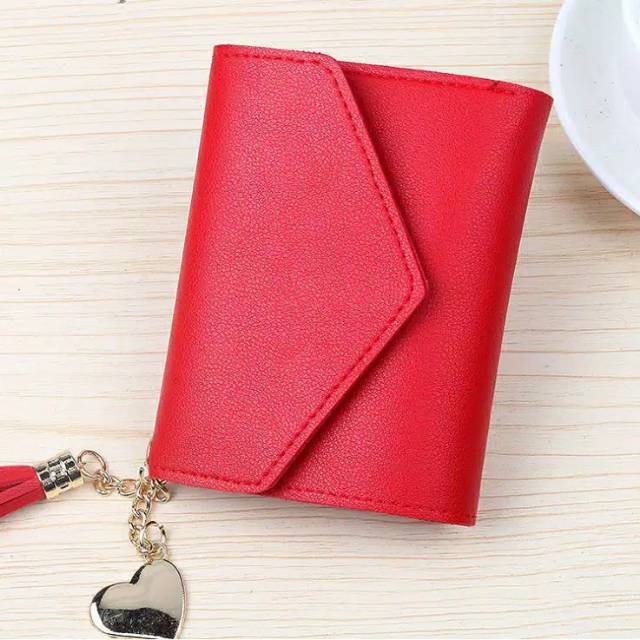 Dompet Wanita Lipat Tassel Model Pendek Import Korea