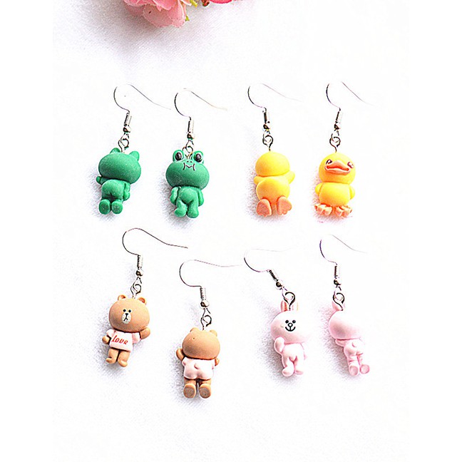 LRC Anting Gantung Fashion Little Frog Bear Duck Bunny P8509X