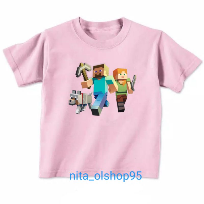 baju anak minicraft kaos minicraft roblox terbaru