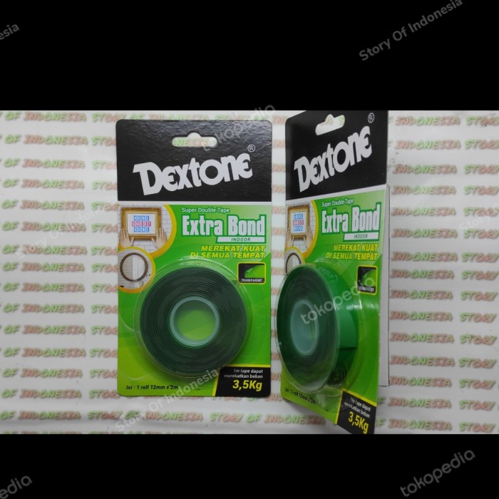 

Unik Dextone Super Double Tape Indoor Perekat 12Mm X 2Meter 2M Transparan Bagus