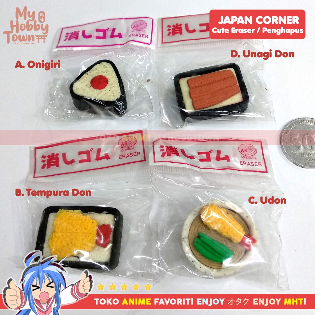 Penghapus Fancy Lucu Makanan Jepang Onigiri Udon Tempura Japan Corner