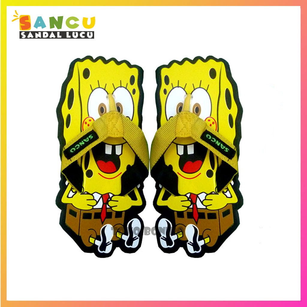 Sandal Sancu Karakter Spongebob | Sandal Sancu Original | Sandal Anak Lucu Cheese Kids | Sandal Anak