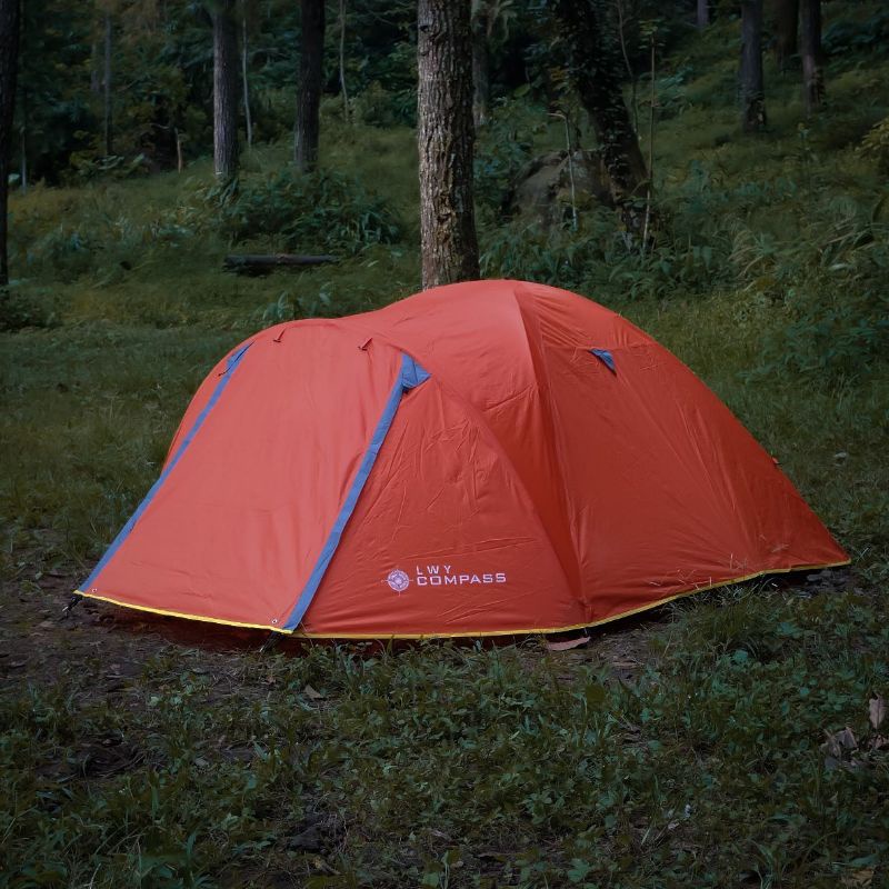 TENDA COMPAS 4 ORANG DOUBEL LAYER - TENDA CAMPING COMPASS  / TENDA COMPASS 4P FIBER / TENDA CAMPING COMPAS