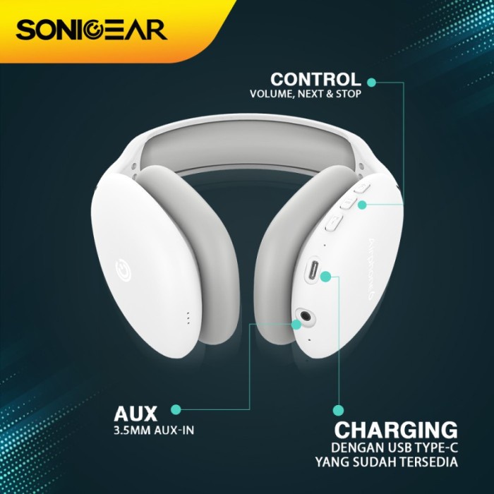 Headset SonicGear Airphone 6 Bluetooth 5.0 - Headphone Airphone 6 - BLACK