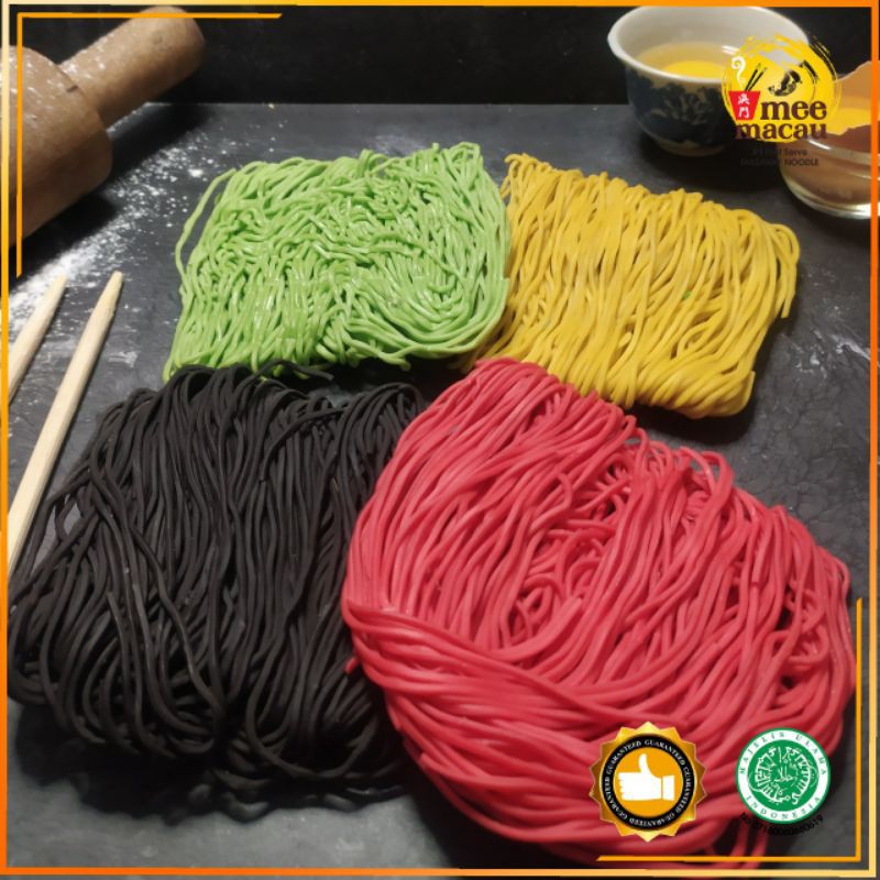 Mie Kering Oven Baked Warna Rainbow | Isi 10 Porsi Alamie Organik Healthy Halal MUI Homemade Murah