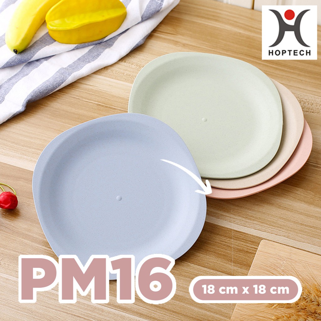 Piring Oval  Wheatstraw Plate Piring Plastik Microwave Warna Warni | BPA Free | Gandum kokoh-PM16 OVAL PINK