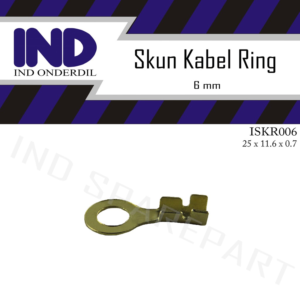 Skun-Sekun-Terminal Kabel Kuningan Ring-Bulat-Bulet Lubang Besar 6 mm