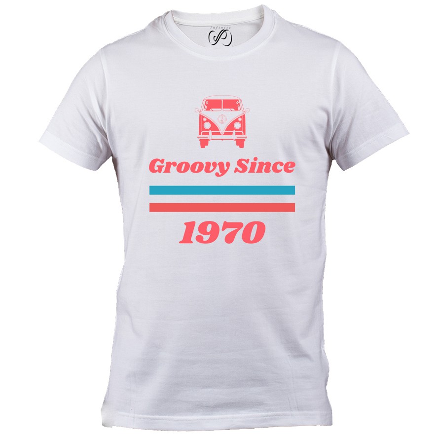 Kaos Baju Custom 70s Generation 70's Volkswagen Camper - Groovy Since 1970