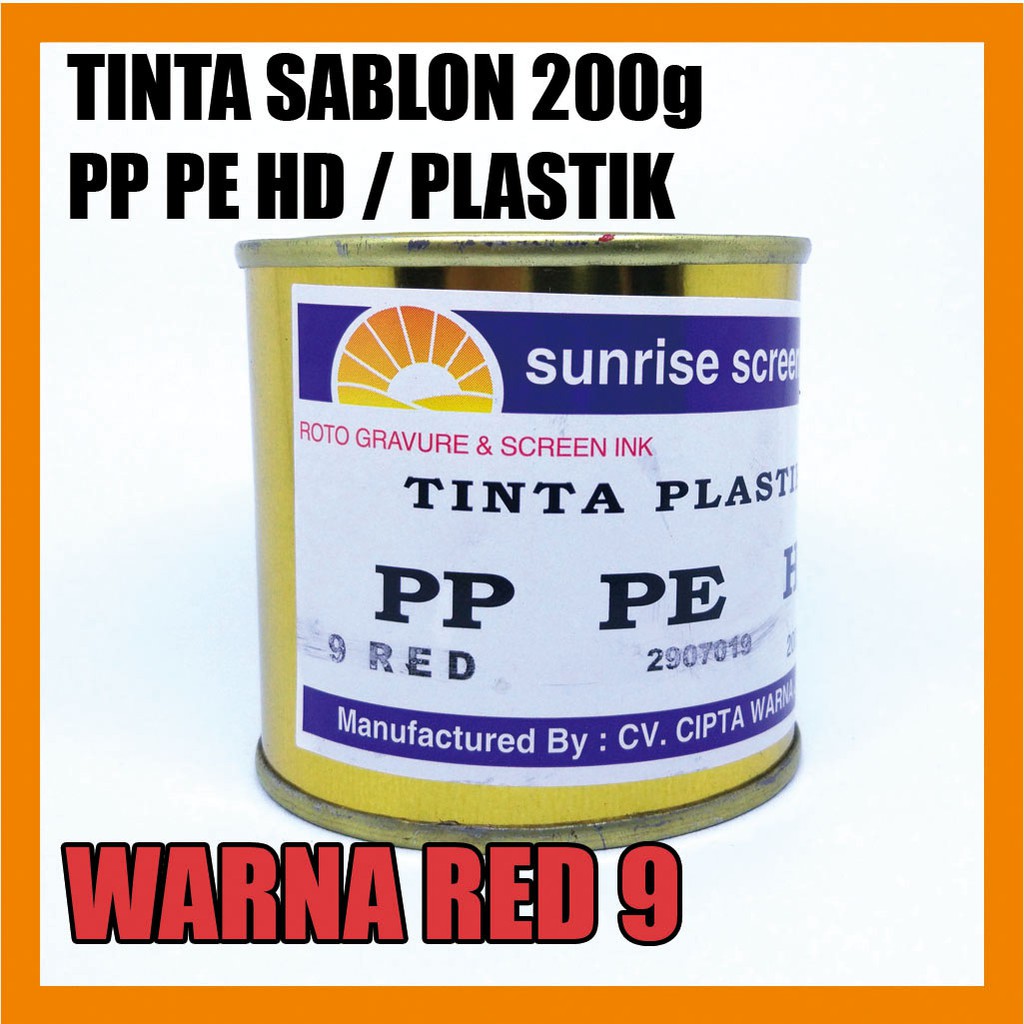 

Tinta Sablon Plastik PPHD 9 RED 200g