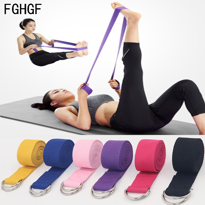 TBI D Ring Tali Yoga Stretch Strap Band Panjang Long Gym Pilate Fitness