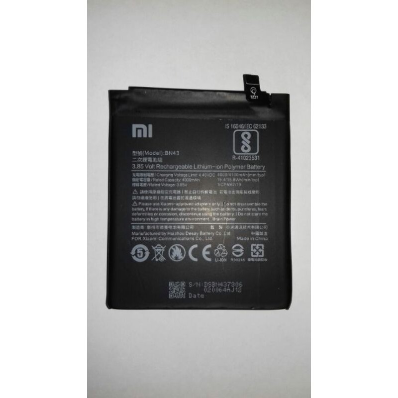 Batrai hp xiaomi redmi 4x/bn 43 original 100%