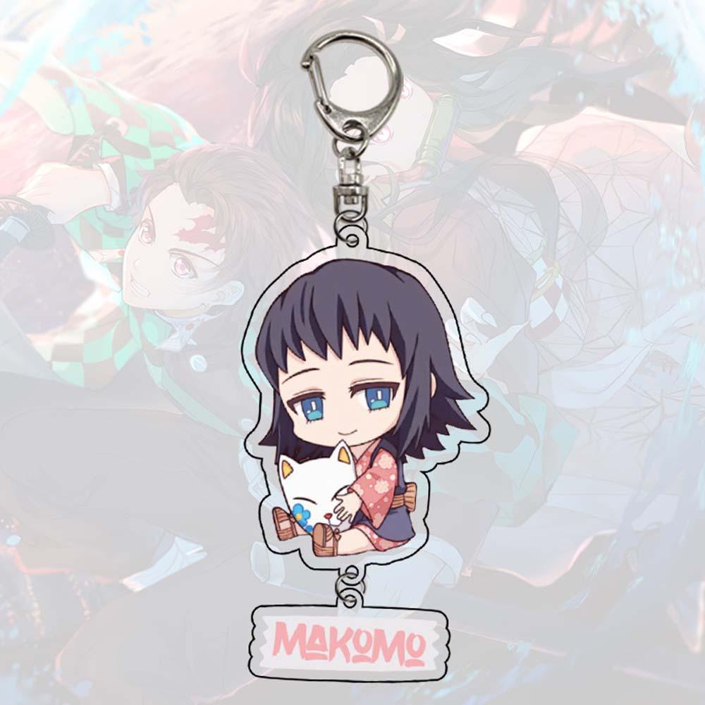 Lanfy Gantungan Kunci Kartun Keren Simple Wanita Kimetsu No Yaiba Tanjirou Kamado Demon Slayer Keyrings