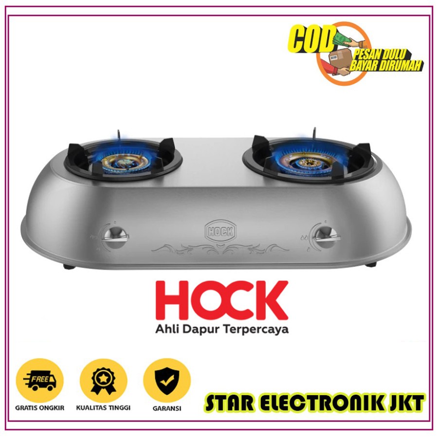 HOCK HP-220DM DWI MUTIARA Kompor Gas 2 Tungku -ORIGINAL