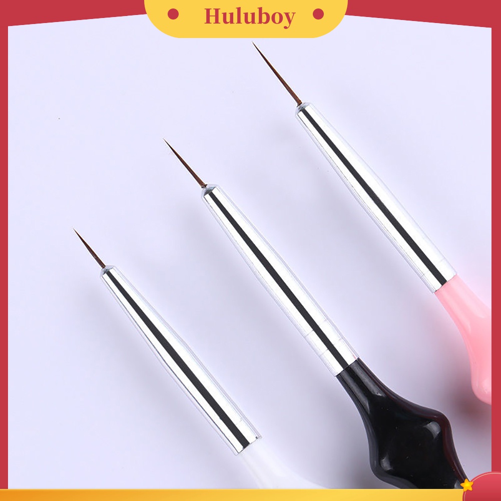 Huluboy Huluboy♡ 3pcs Pen Brush Nail Art Manicure DIY Gagang Kayu