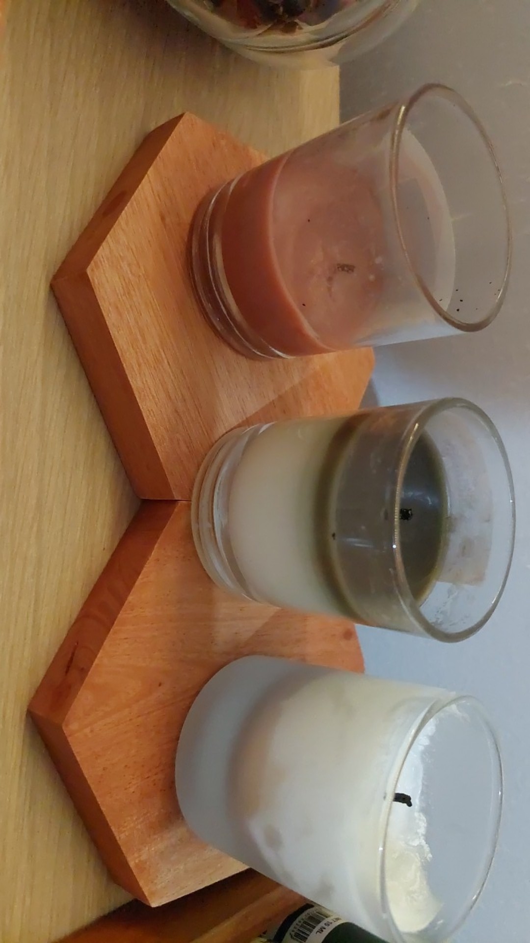 Hexagonal Wood Coasters Tatakan Gelas Kayu Alami Segi Enam Unik Antik